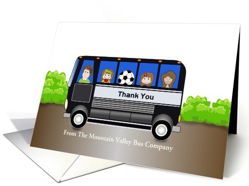 Thank You from Charter Bus Company-Customizable Text card (891392)