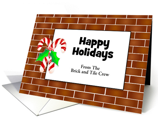 Christmas Tiles and Candy Canes with Customizable Text card (891406)