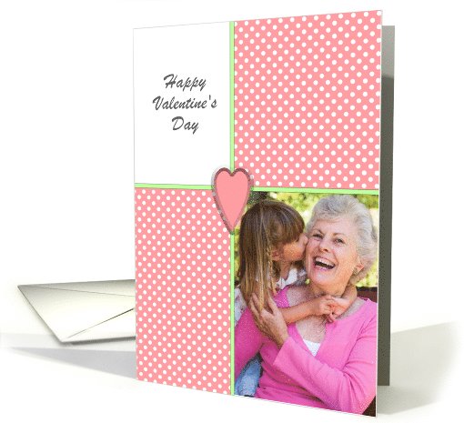 Valentine's Day Photo Greeting Card-Pink Heart-Customizable Text card