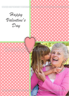 Valentine's Day Photo Greeting Card-Pink Heart-Customizable Text