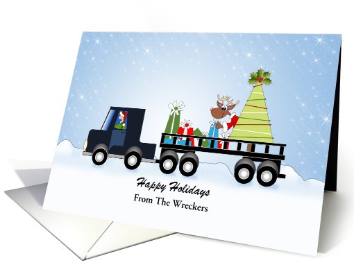 Rollback Wrecker Truck Christmas Card-Customizable... (893747)