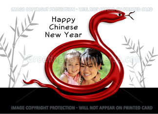 Happy Year of the Snake Chinese New Year Greeting Card-Custom Photo