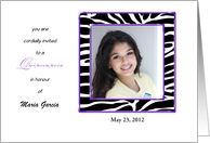 Quinceanera Photo Card Invitation-15th Birthday Party-Zebra-Custom card