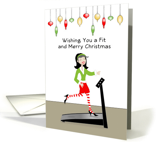 Fitness Christmas Card-Fit and Merry Christmas-Retro... (896468)