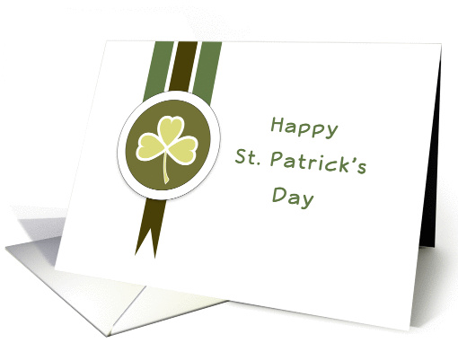 Happy St. Patrick's Day-Clover Leaf-Ribbon Look card (901950)