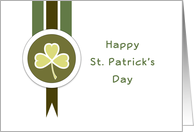 Happy St. Patrick’s Day-Clover Leaf-Ribbon Look card