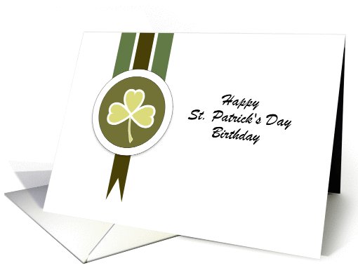 Happy St. Patrick's Day Birthday Greeting Card Clover... (901953)