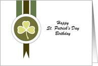 Happy St. Patrick’s Day Birthday Greeting Card Clover Leaf-Custom Text card