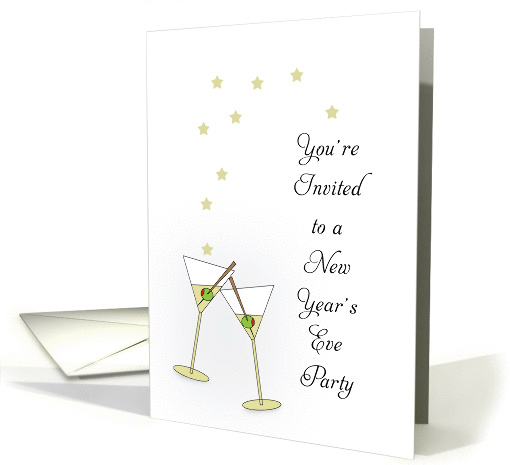 New Year's Eve Party Invitation with Martini Glasses card (902936)