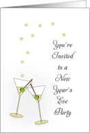 New Year’s Eve Party Invitation with Martini Glasses card