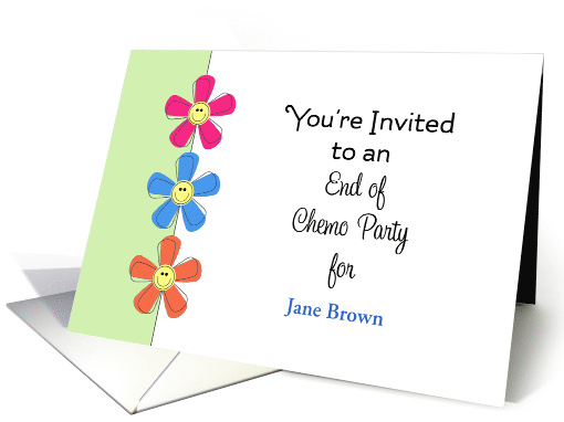 End of Chemo Party Invitations with Smile Flowers... (909019)