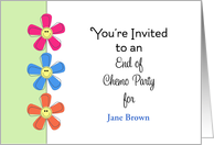 End of Chemo Party Invitations with Smile Flowers Customizable Text card