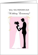 Perform Our Wedding Invitation-Bride-Groom-Silhouette-Pink-Black-Dress card