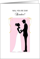 Will You Be Our Reader Invitation-Bride-Groom-Silhouette card