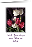 Eulogy Thank You Greeting Card-Tulips-Flowers card