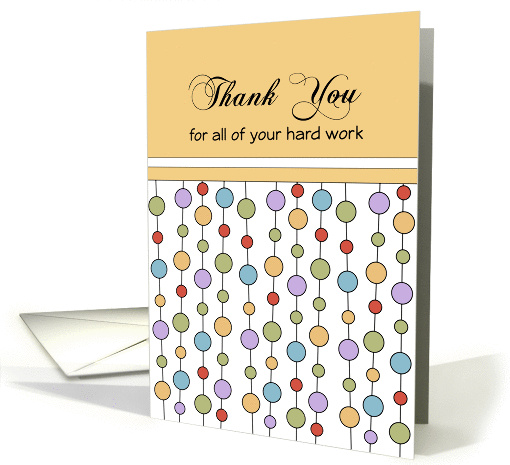 Business Employee Thank You Greeting Card-Thank You-Dots card (917716)