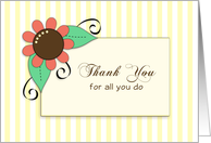 Business Employee Thank You Greeting Card-Flower- card