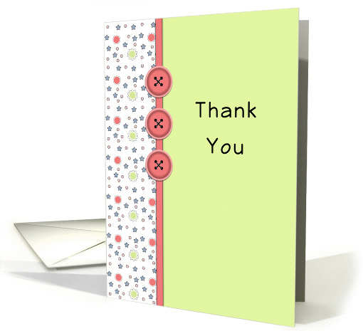 Employee Thank You Greeting Card-Button and Star Look card (920994)