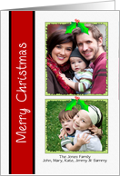 Merry Christmas Photo Card-Customizable Text-Holly card