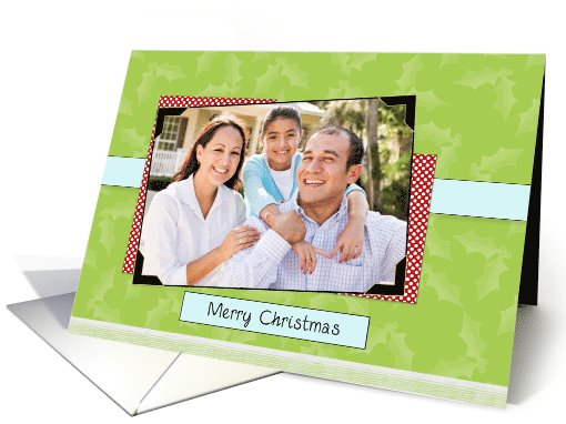 Merry Christmas Photo Card-Scrapbook Style-Customizable Text card