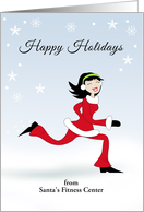 From Health Club/Personal Trainer Christmas Card-Girl-Snow-Custom Text card