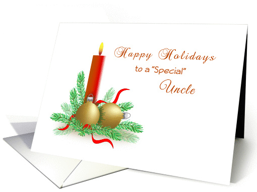 Happy Holidays to a Special Uncle Greeting Card-Christmas Candle card