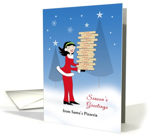From Food Industry Christmas Greeting Card-Girl-Pizza... (926915)