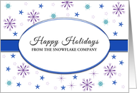 Christmas Happy Holidays Greeting Card -Snowflakes-Customizable Text card