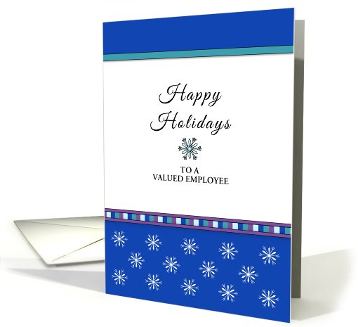 Employee Christmas Happy Holidays Greeting Card-Snowflakes-Custom card