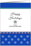 Employee Christmas Happy Holidays Greeting Card-Snowflakes-Custom card