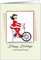 For Fitness Trainer-Personal Trainer Christmas Card-Customizable Text card