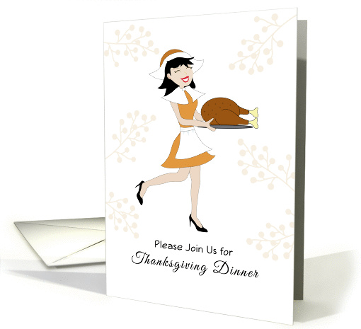 Thanksgiving Dinner Invitation Greeting Card-Retro... (930266)