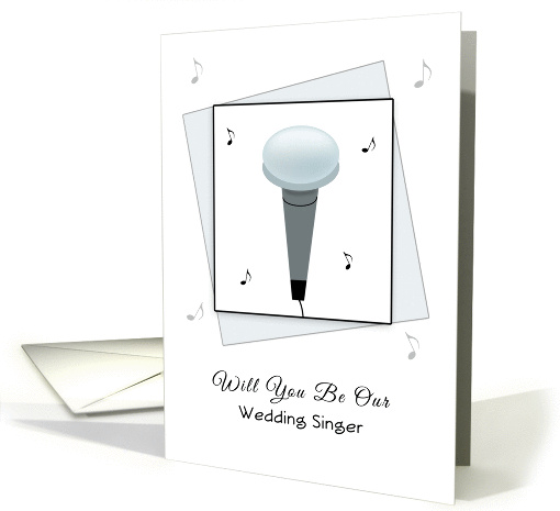 Wedding Singer Invitation with Microphone and Musical Notes card
