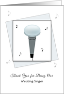 Wedding Singer Thank You Card with Mircrophone and Musical Notes card