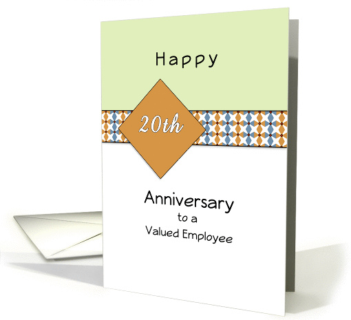 Employee 20th Anniversary Greeting Card-Geometric Design... (938092)