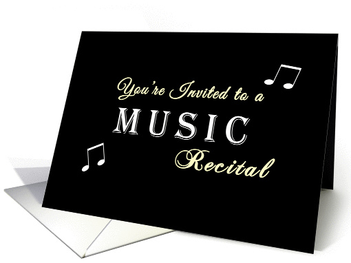 Music Recital Invitation Greeting Card-Musical Notes card (942605)