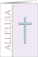 Alleluia Easter Greeting Card with Cross-Purple card