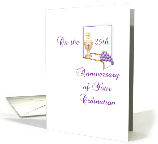 25th Anniversary Ordination Greeting Card-Grape-Silver... (960569)