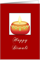 Happy Diwali New Year Greeting with Orange Candle card