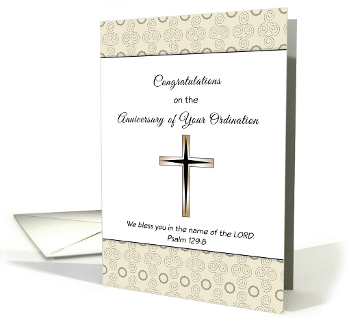 Ordination Anniversary Greeting Card-Cross-Psalm... (963205)