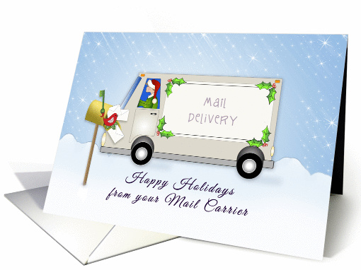 Christmas Card from Mail Carrier-Winter Scene-Mail... (964195)