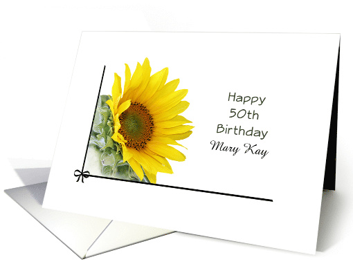 50th Birthday Card with Sunflower-Customizable Text card (965633)