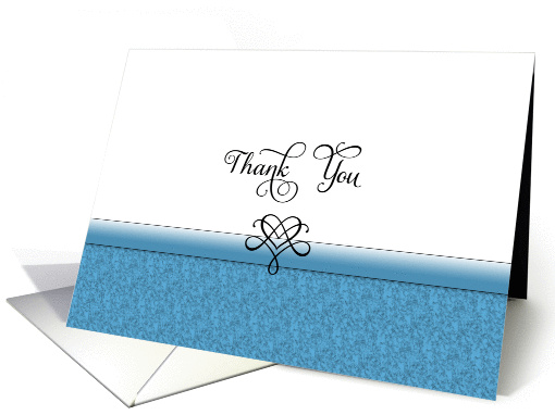 Blue National Thank You Day Greeting Card-Heart Flourish card (966599)