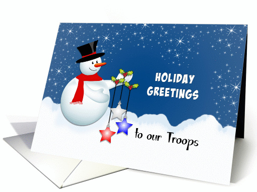 Christmas Greeting Card to our Troops-Snowman-Star Shaped... (972181)