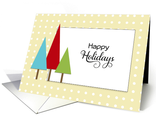 Happy Holidays, Christmas Greeting Card-Three Christmas Trees card