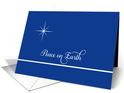Christmas Peace on Earth Greeting Card-Star Look-Blue Background card