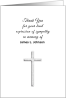 Sympathy Thank You Card for Donation-Cross-Customizable Name card