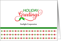 For Customers Business Christmas Greeting Card-Green-Red-Stars-Custom card