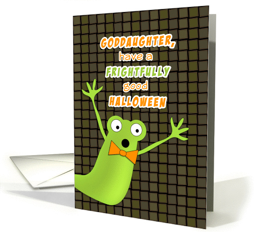 Goddaughter Halloween Greeting Card with Green... (978727)