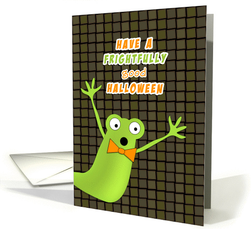 Halloween Green Monster-Ghoul Greeting Card-Frightfully... (978765)